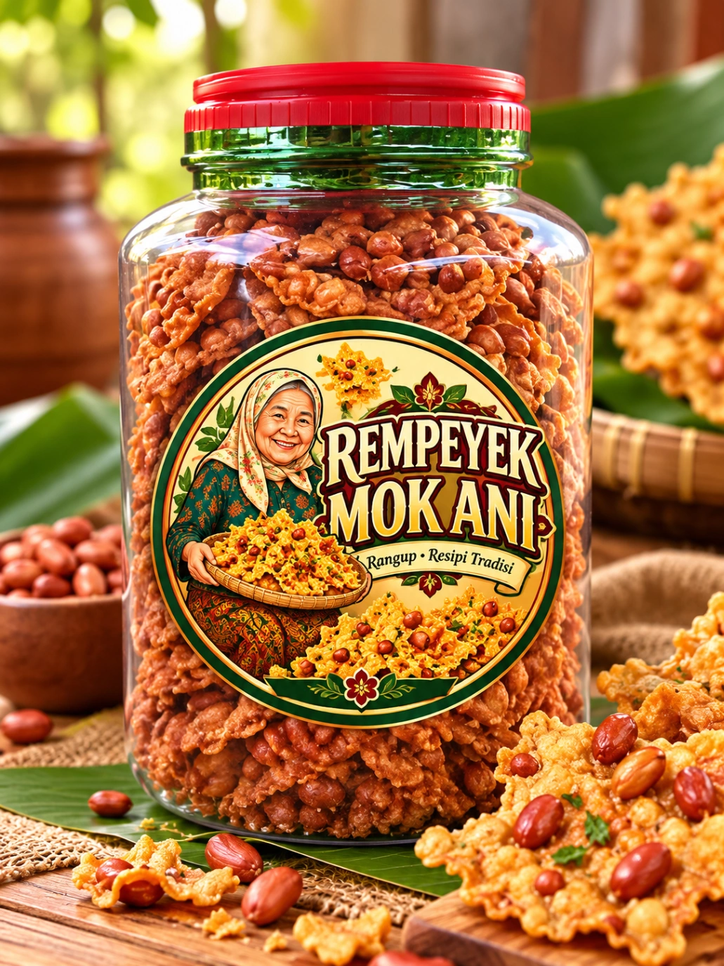 Logo Rempeyek Mok Ani — jenama rempeyek tradisional Perak